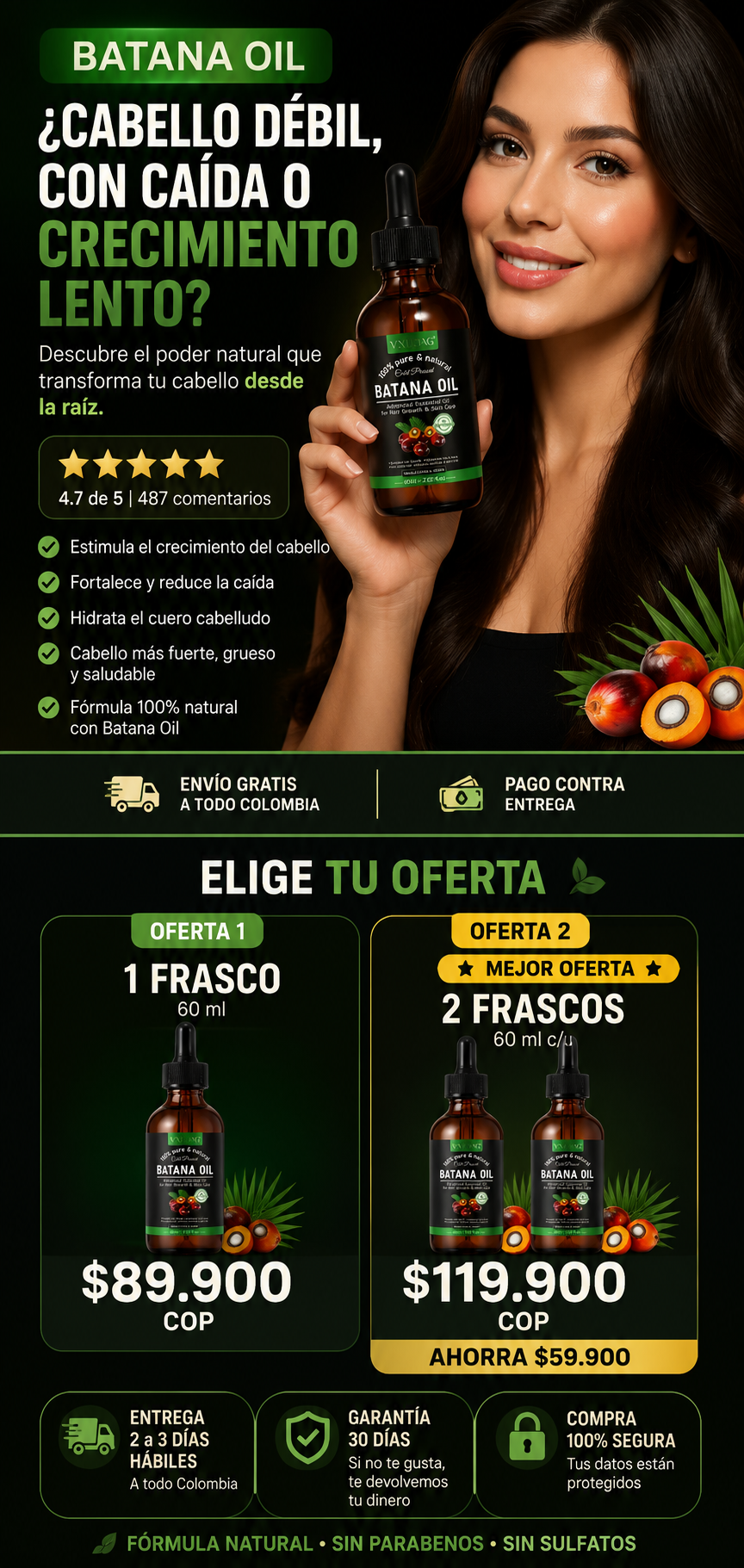 Aceite de batata Premiun®  Cabello más fuerte, con apariencia saludable y brillante.